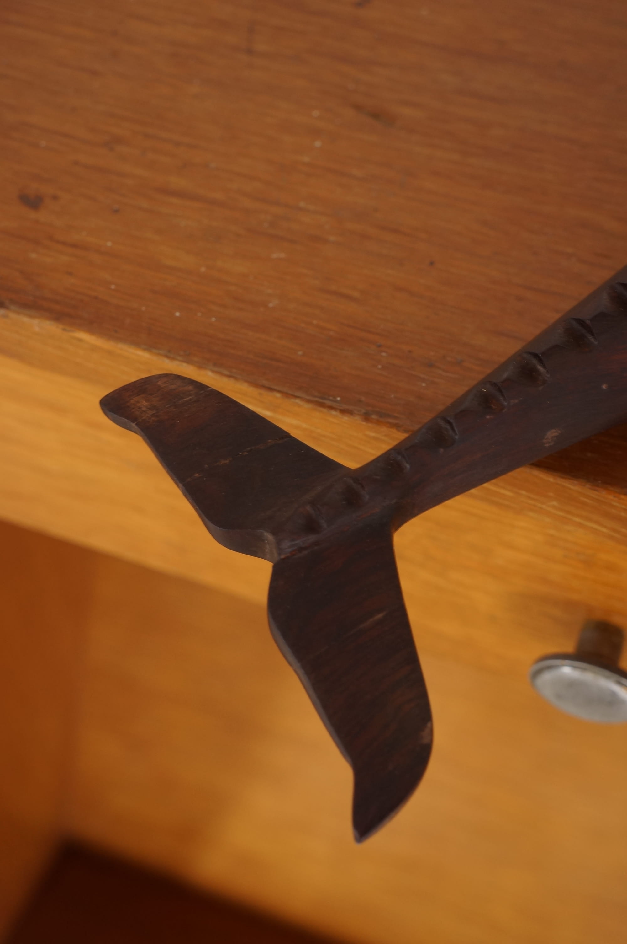 Vintage Wooden Whale Object