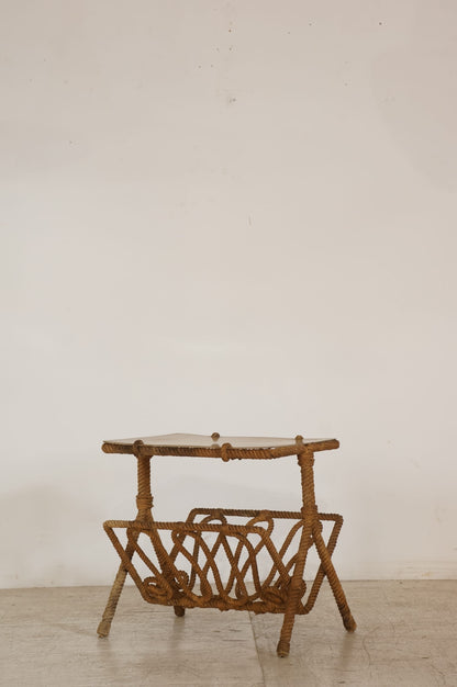 Rope Coffee Table with Magazine Rack /  Audoux-Minet