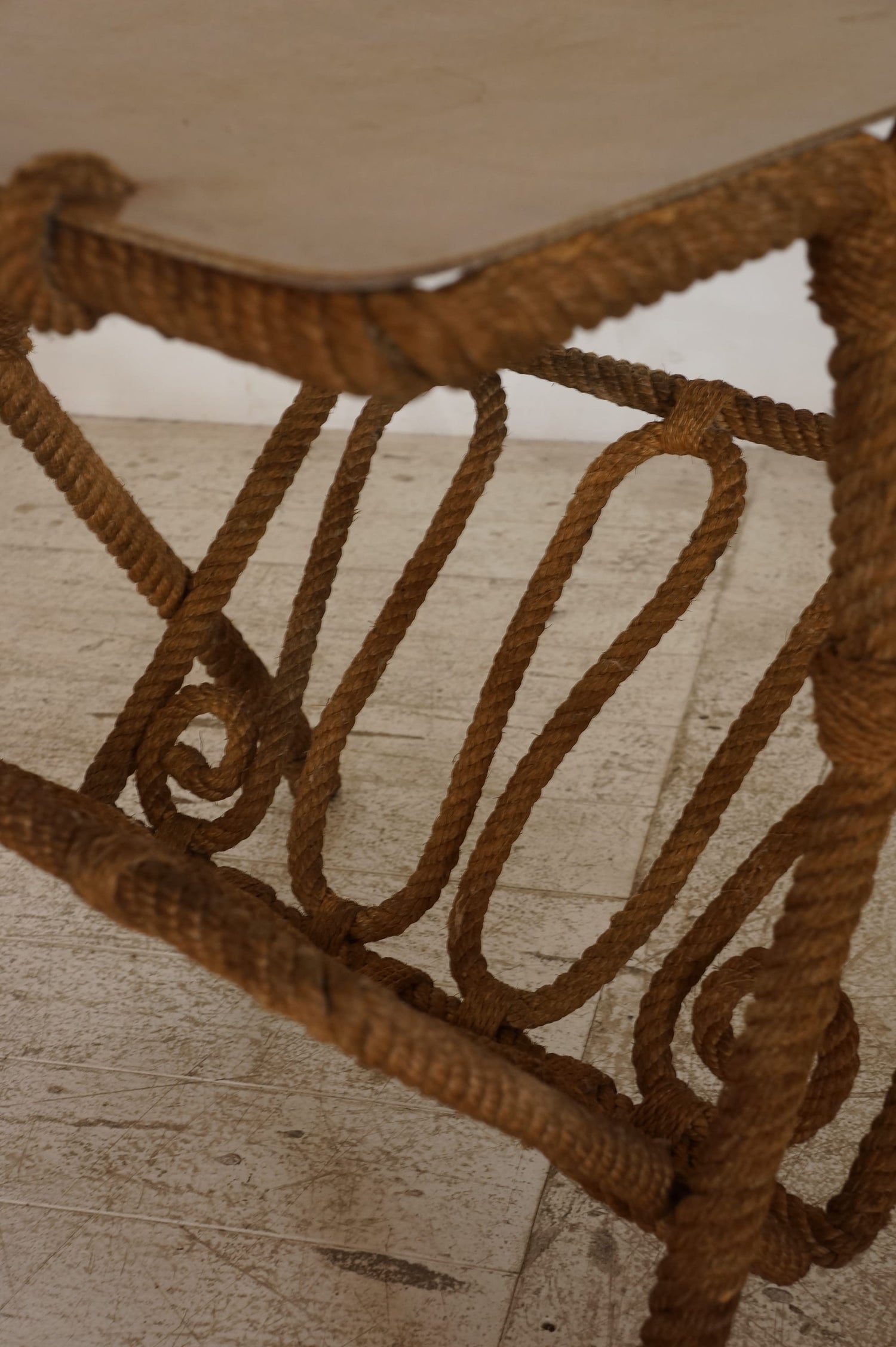 Rope Coffee Table with Magazine Rack /  Audoux-Minet