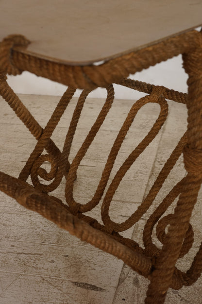 Rope Coffee Table with Magazine Rack /  Audoux-Minet